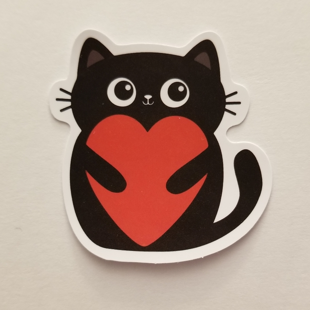 10/$10 Cat & Heart Sticker